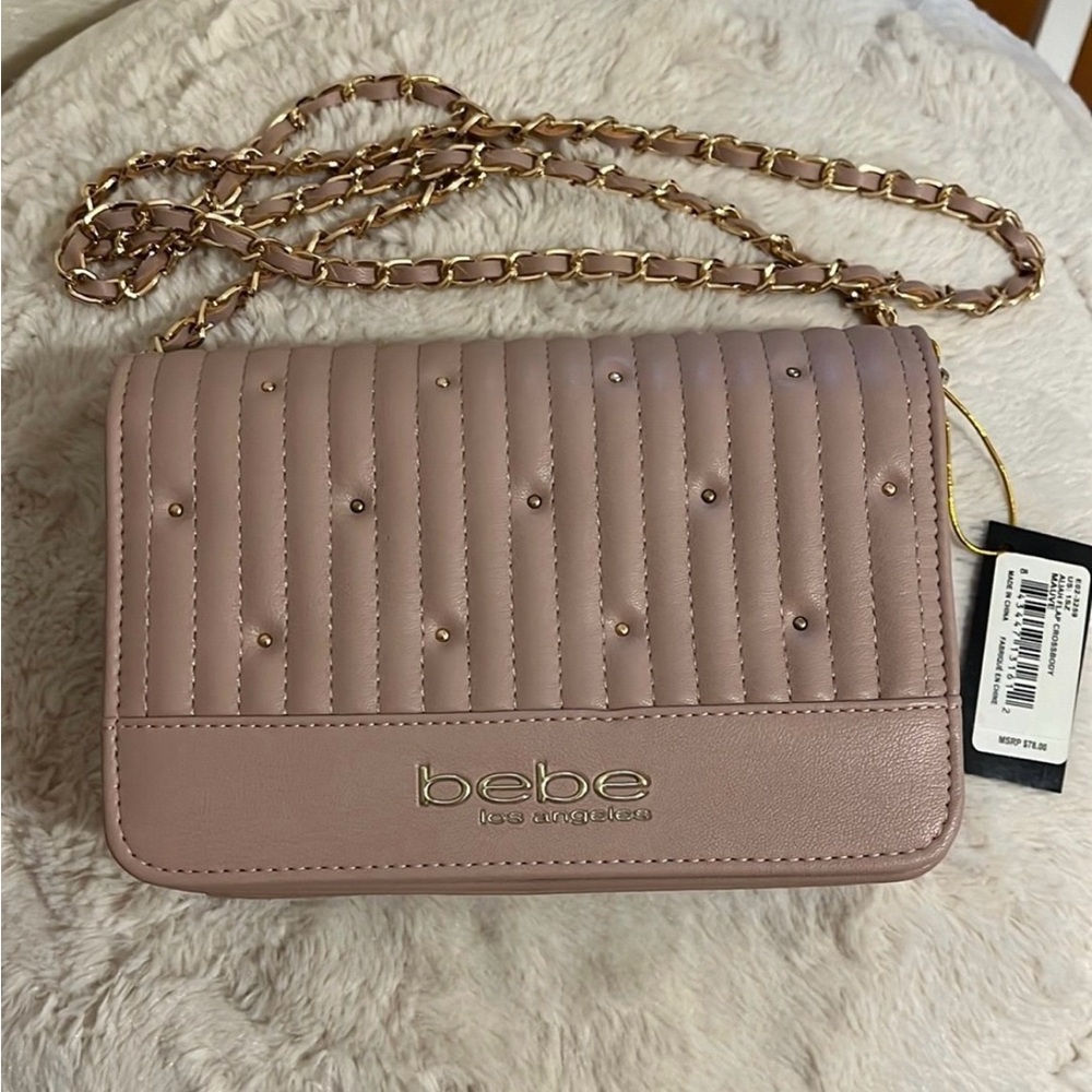 Bebe Crossbody/Clutch Aliah Flap Purse NWT Color-Mauve